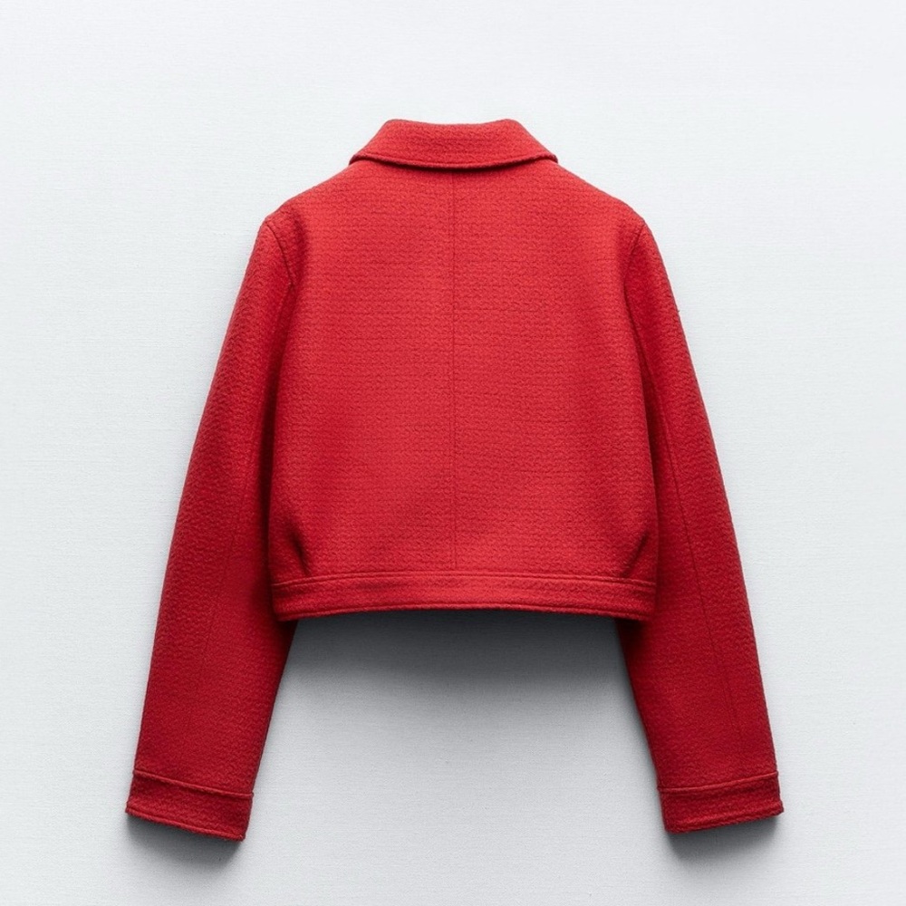 Zara Vibrant Red Jacket and Skirt Ensemble - Picture 12 of 12